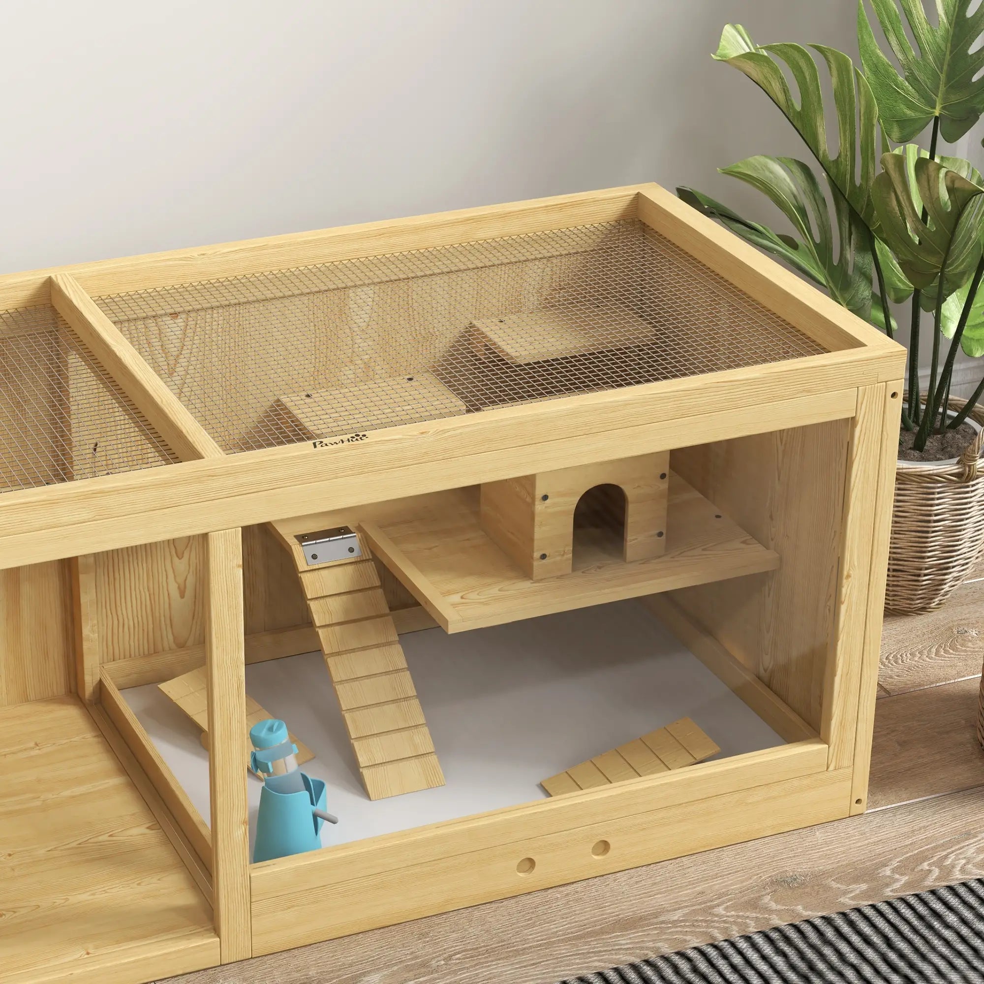 PawHut Hamsterkäfig Kleintierkäfig mehrstöckig mit Zubehör Holz