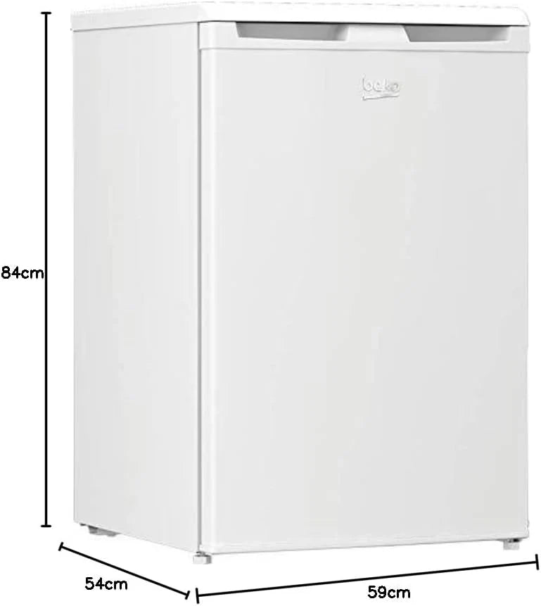 Beko TSE1424N b100 Tischkühlschrank, 128 l Gesamtrauminhalt, wechselbarer Türanschlag, gute Beleuchtung im Gerät, 37 dB, robuste Glasablagen, Weiß