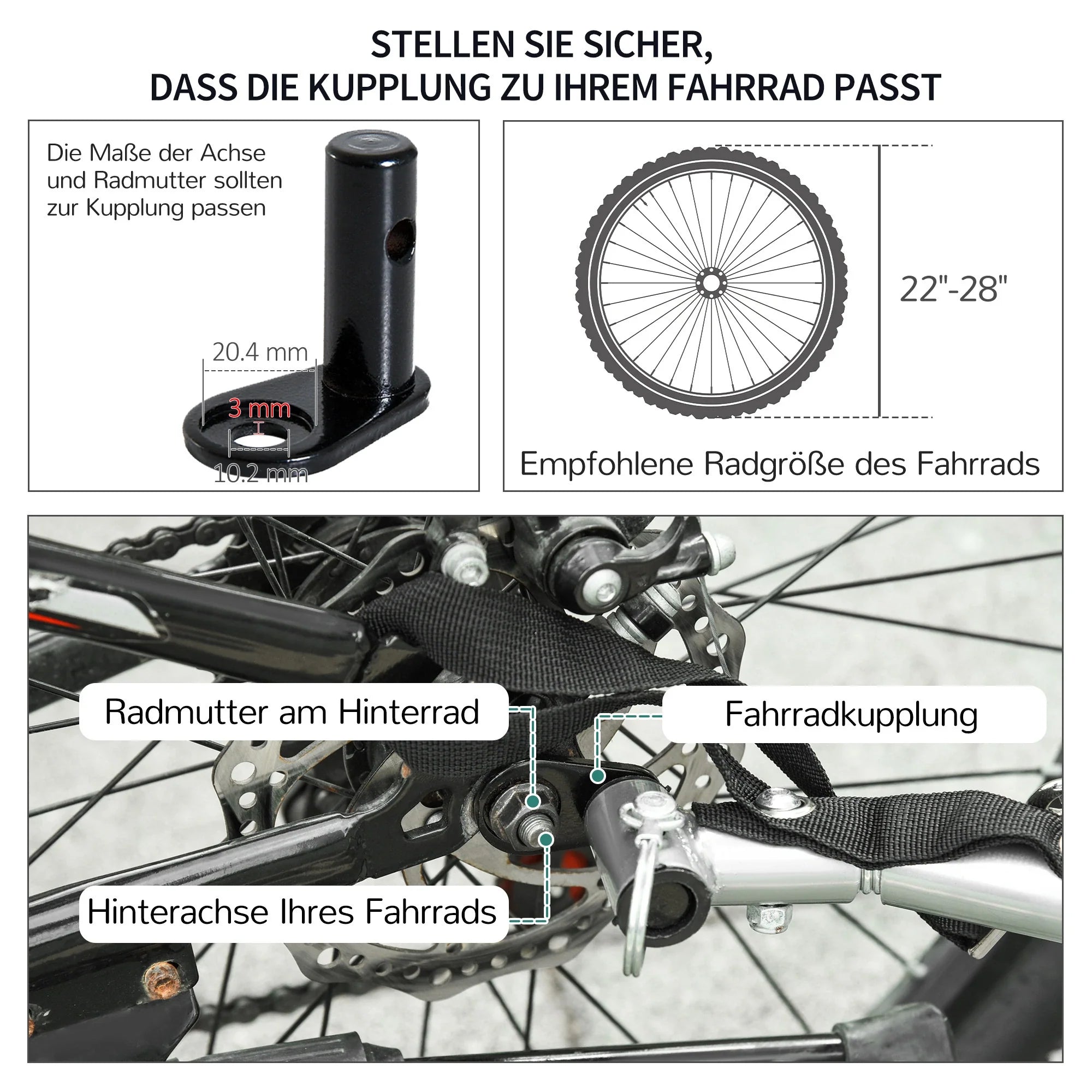 HOMCOM Fahrradanhänger faltbar große Transportbox