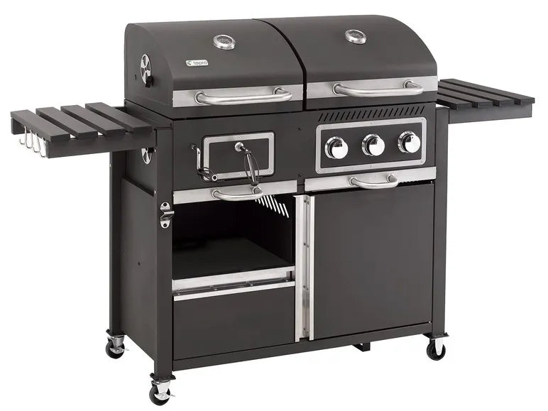 tepro Kohle-Gas-Grill »Toronto Kombi«, 8,7 kW Leistung, 3 Edelstahlbrenner, 2 Ablagen