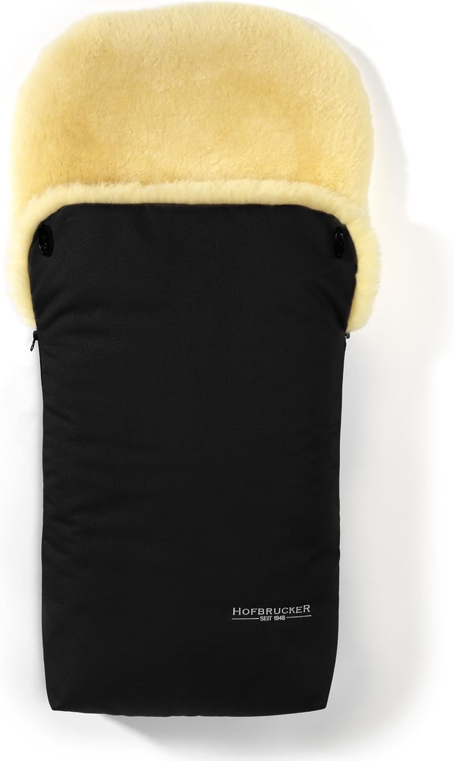 Hofbrucker Lammfell-Fußsack Putzi Kinderwagen, Buggy/Winterfußsack wind- & wasserabweisend/Warmer Fußsack Oberteil abnehmbar/echtes Lammfell/Made in Germany