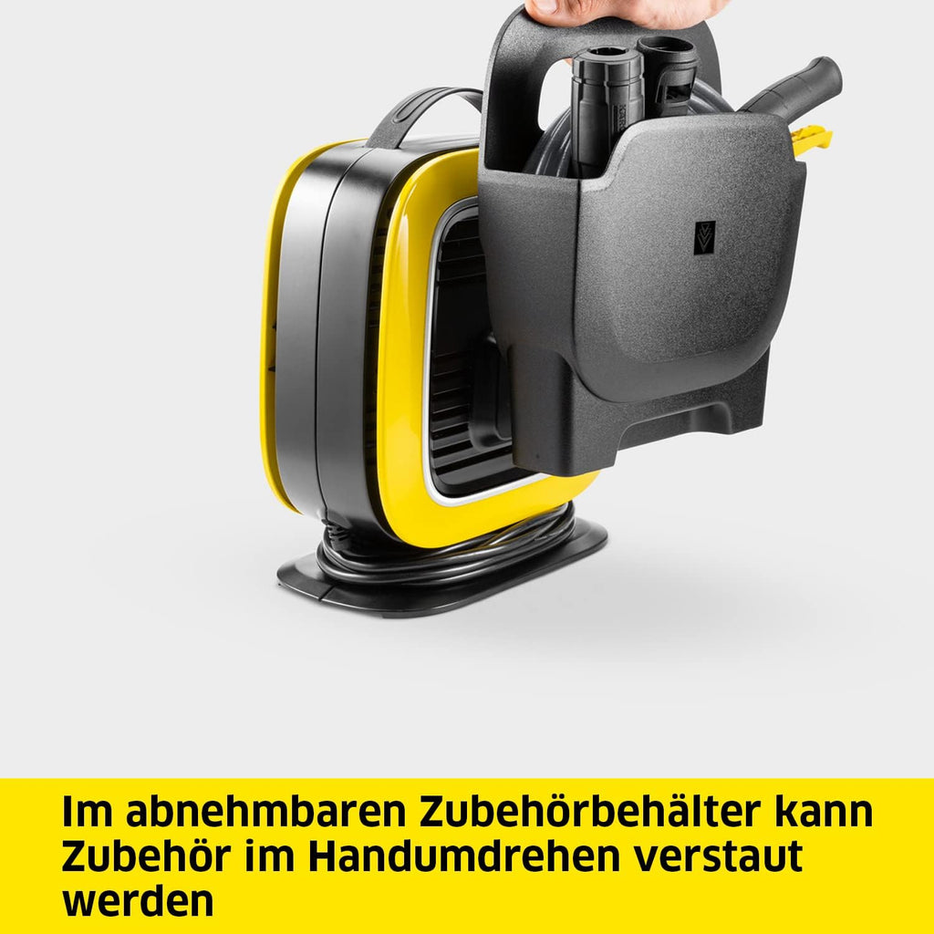 Krcher Hochdruckreiniger K Mini, leicht und kompakt, Druck: max. 110 bar, Durchfluss: 360 l/h, Flche: 20 m/h, Gewicht: 3,93 kg, Hochdruckpistole, Dreckfrser, Strahlrohr, Wasserfilter,Schwarz, Gelb
