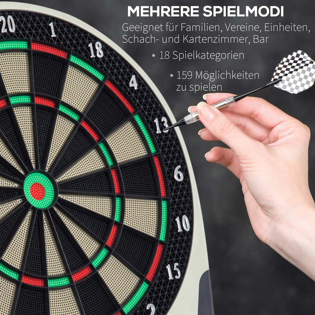 HOMCOM Elektronische Dartscheibe 18 Spiele 8 Spieler LCD Display