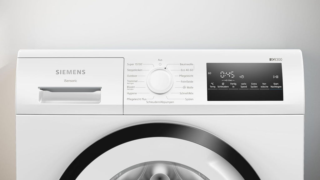 Siemens WM14N223 Waschmaschine iQ300, Frontlader mit 7kg Fassungsvermgen, 1400 UpM, speedPack L, LED-Display,Outdoor-Programm, Wei, 60cm