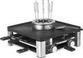 WMF Lumero 3in1 Gourmet Station für 8 Personen, Raclette Fondue Kombi, elektrisch, Temperaturregulierung, Beleuchtung, 1800 Watt, platzsparend, edelstahl matt