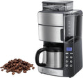 Russell Hobbs Kaffeemaschine mit Mahlwerk Thermokanne [Digitaler Timer, Brausekopf für opt. Extraktion & Aroma] Grind&Brew (max 10 Tassen, 3-stufige Mahlgradeinstellung) Filterkaffeemaschine 25620-56