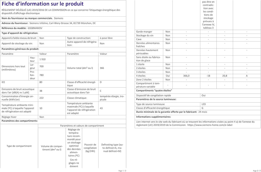 Siemens GS54NAWCV iQ500 Gefrierschrank, 176 x 70 cm, 327 L, noFrost nie wieder abtauen, bigBox Platz für großes Gefriergut, varioZone flexible Glas-und Schubladen, Weiß