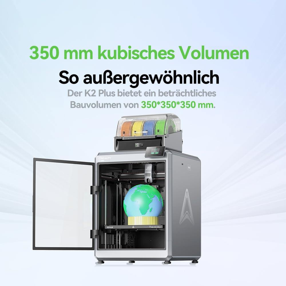 Creality K2 Plus Combo 3D-Drucker, 16-Farben Multimaterial-Druck, 350³mm XXL-Bauraum, Servo-Direktantrieb, Dual-KI-Kameras, Ultra-Leise