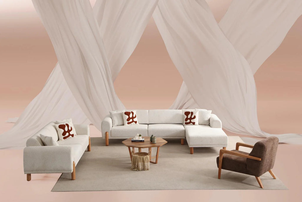 Lyke 3 Sitzer Bettsofa - Sahne