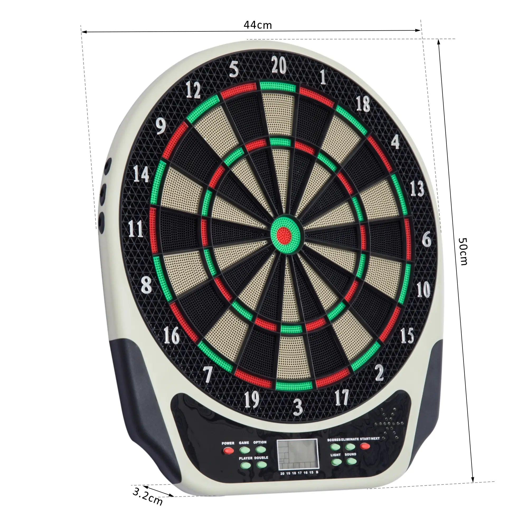 HOMCOM Elektronische Dartscheibe 18 Spiele 8 Spieler LCD Display