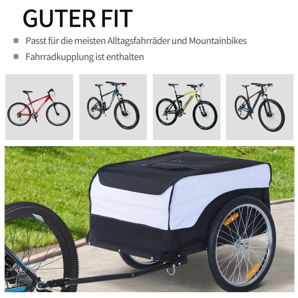 HOMCOM Fahrradanhänger faltbar große Transportbox