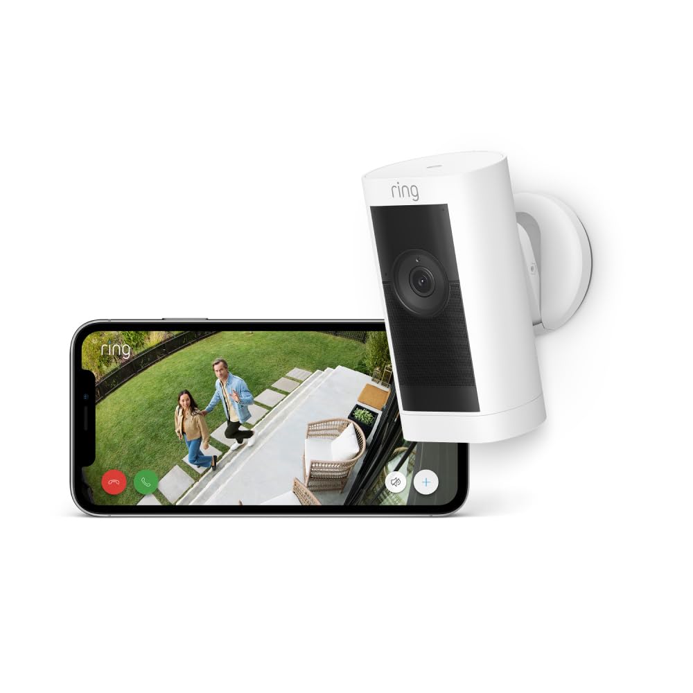 Ring Außenkamera Pro Solar (Stick Up Cam Pro) | Solarbetriebene Überwachungskamera aussen mit 1080p-HDR-Video, WLAN, 3D-Bewegungserfassung, Alexa-kompatibel | 2 Sicherheitskameras