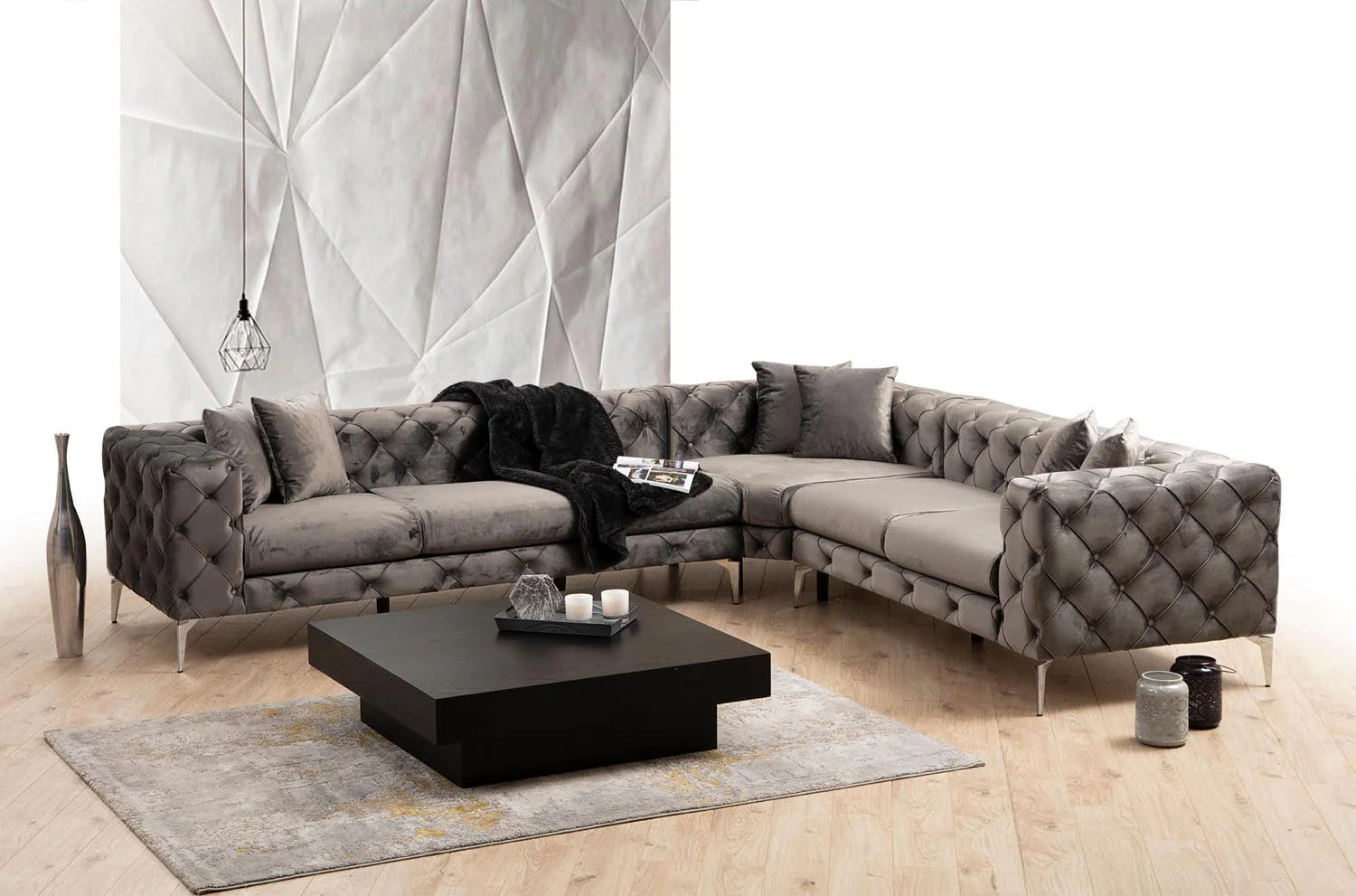 Como Right Ecksofa - Anthrazit