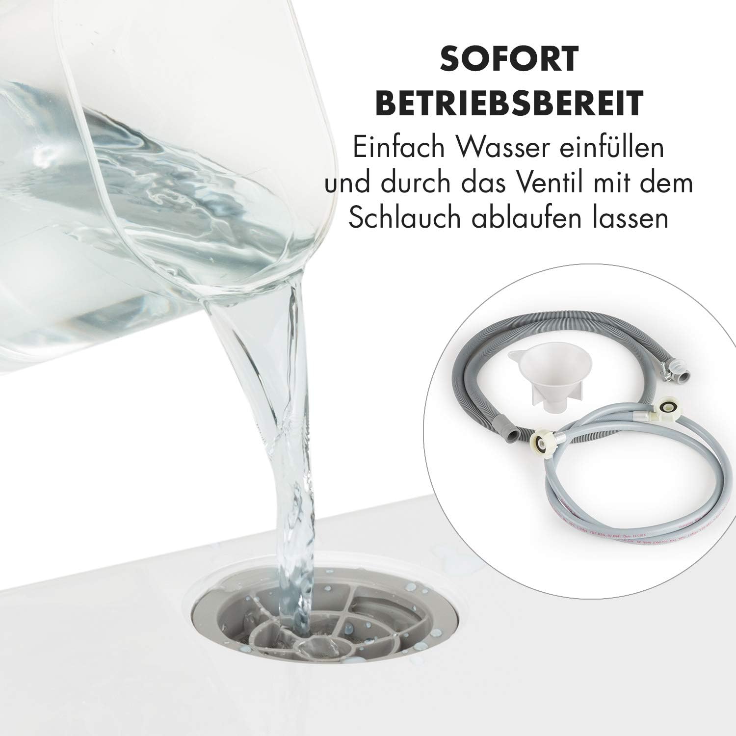Klarstein  ia Mini Geschirrspüler, Spülmaschine mit Platz für 2 Maßgedecke, 6 Programme, 5 L Wasser benötigt, LED-Display, Touch, Tischgeschirrspüler inkl. Zubehör, schwarz