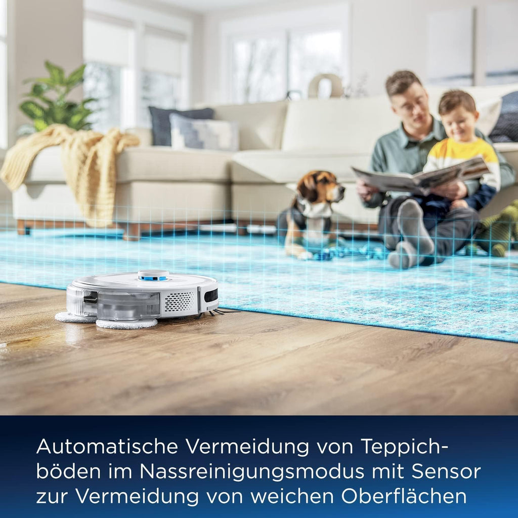 BISSELL SpinWave R5 | Saugroboter mit Wischmopp | LIDAR-Navigation | Teppichbden und Teppiche Erkennung | Leistungsstarkes Saugen bis 2000pa | Kabelloser Staubsauger | 61 dB | Wei | 3475N