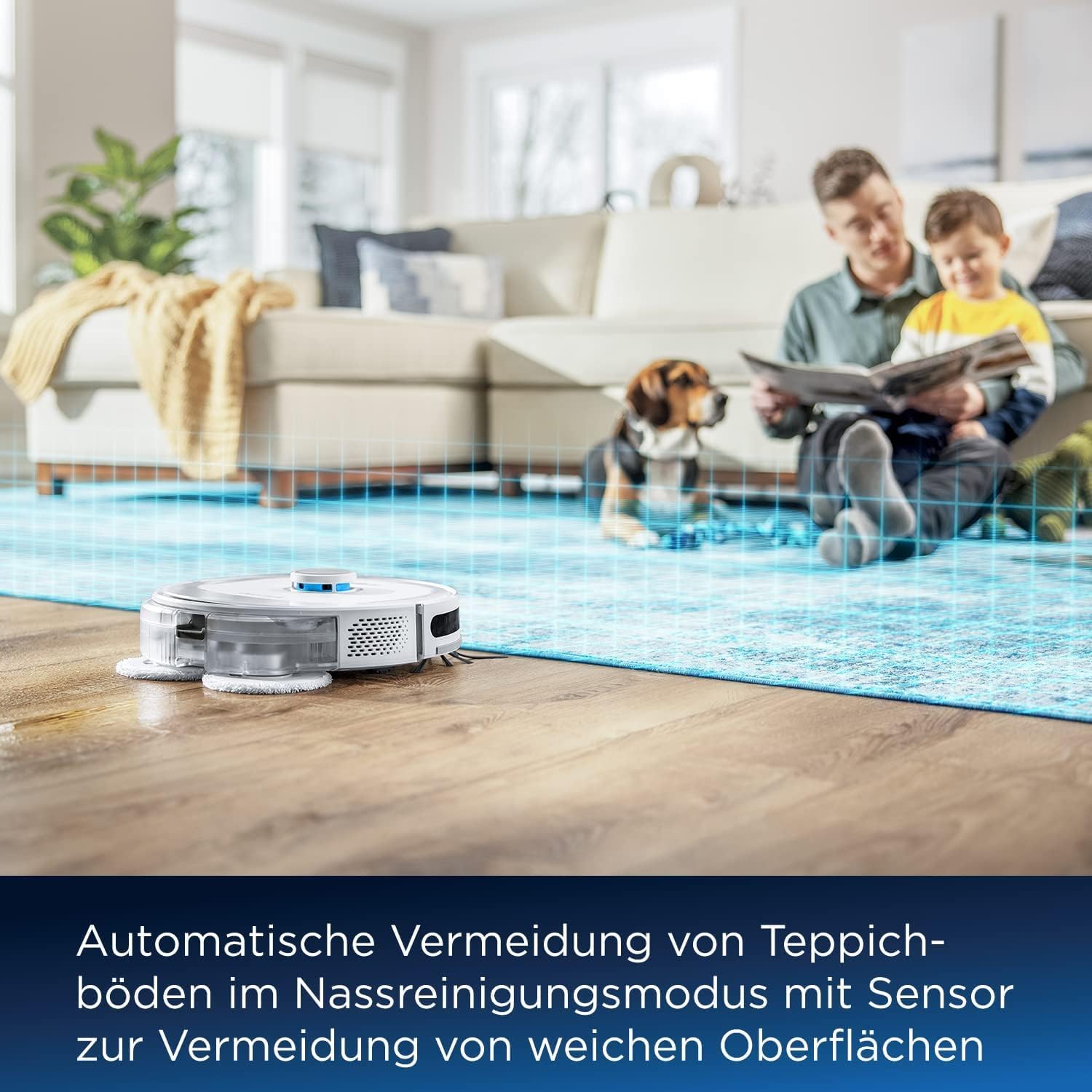 BISSELL SpinWave R5 | Saugroboter mit Wischmopp | LIDAR-Navigation | Teppichbden und Teppiche Erkennung | Leistungsstarkes Saugen bis 2000pa | Kabelloser Staubsauger | 61 dB | Wei | 3475N