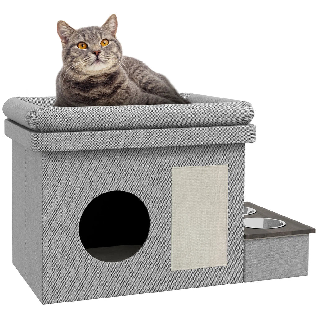Edelstahl Futternapf Set 2 Näpfe Grau 78x48x49,5 cm