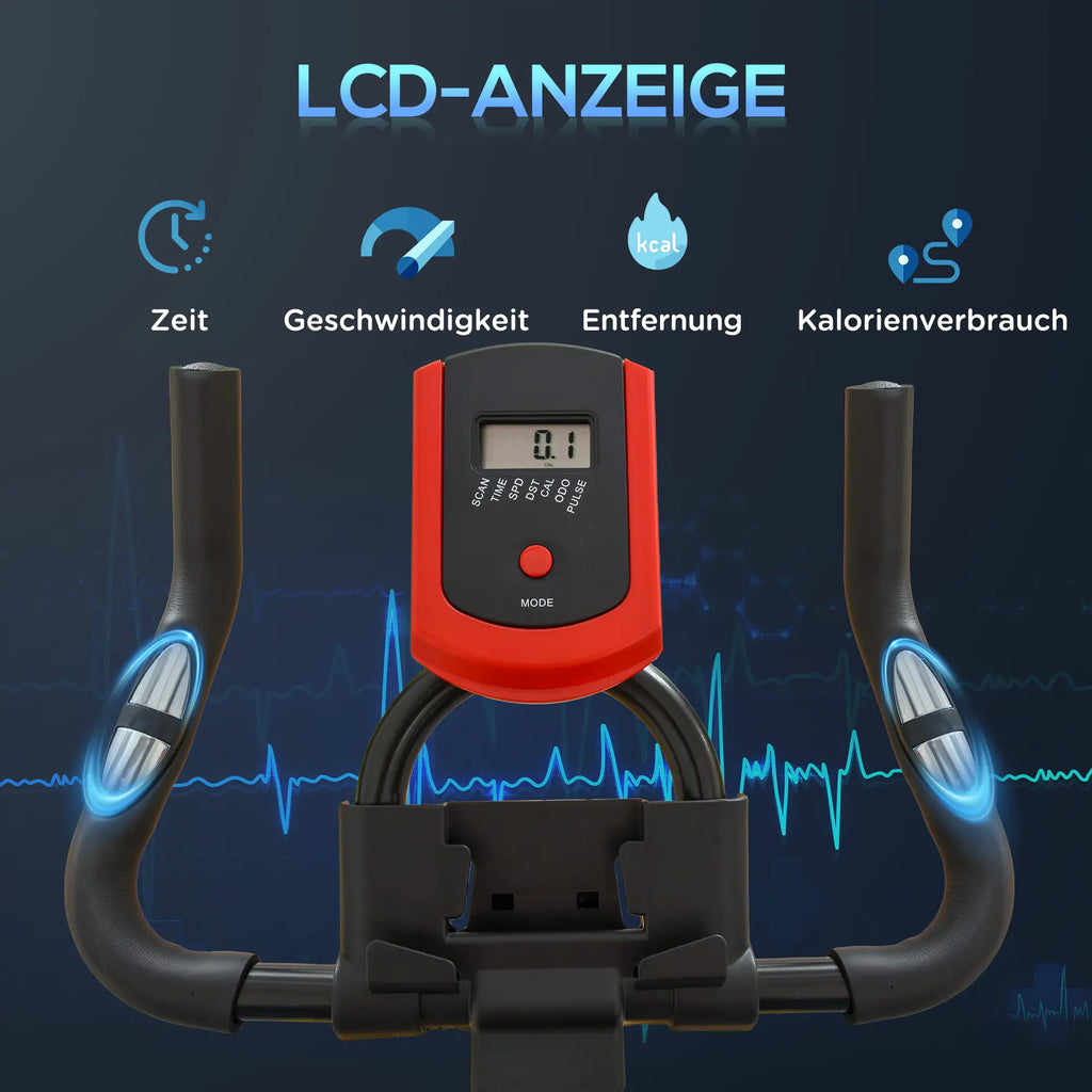 HOMCOM Fahrradtrainer Heimtrainer LCD-Display höhenverstellbar