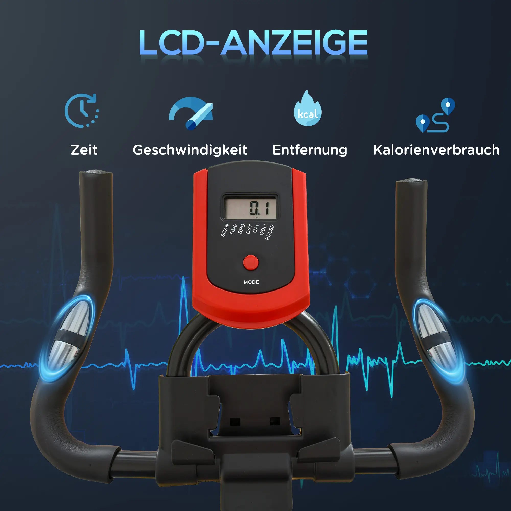 HOMCOM Fahrradtrainer Heimtrainer LCD-Display höhenverstellbar