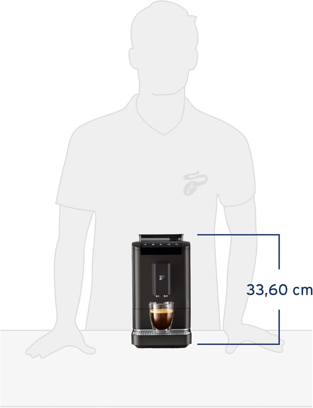 Tchibo Kaffeevollautomat Esperto2 Caffè mit 2-Tassen-Funktion für Caffè Crema und Espresso, Granite Black - INKLUSIVE Kaffeeprobierset GRATIS