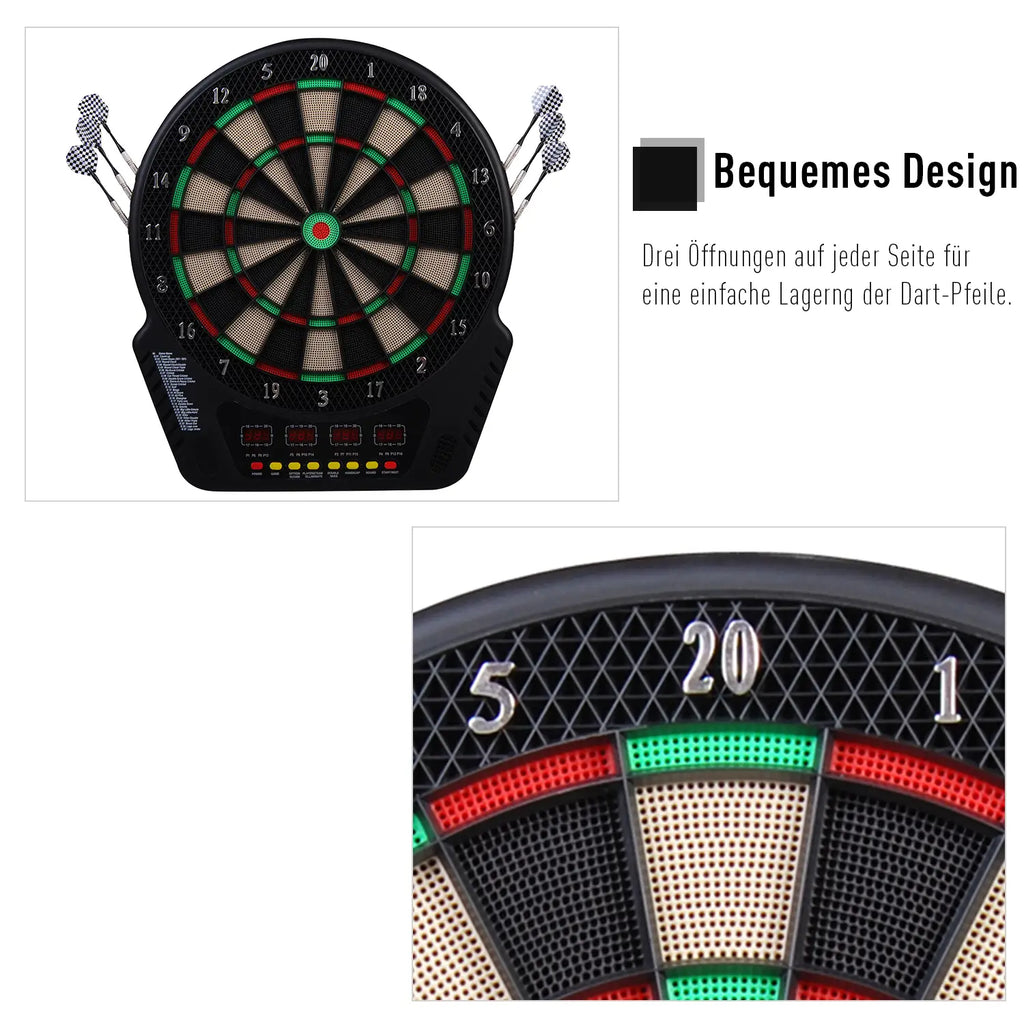 HOMCOM elektronische Dartscheibe Dartboard 27 Spiele 16 Spieler