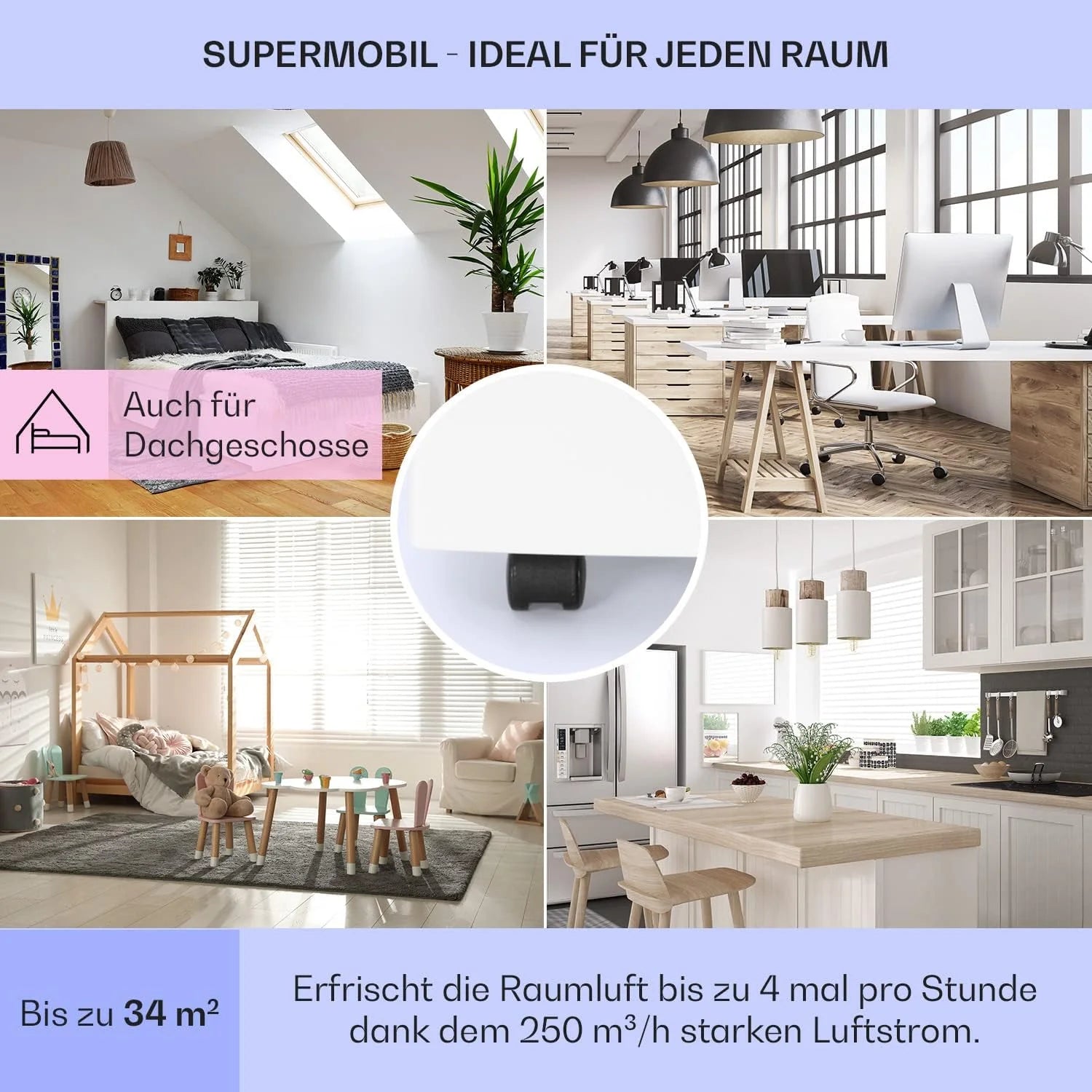 Klarstein Mobile Klimaanlage mit Abluftschlauch, 3-in-1 Klimagerät mit Ventilator, Luftentfeuchter & Nachtmodus, Kleine & Portable Klimaanlage für Wohnung & Büro, 12000 BTU Niedrig Verbrauch