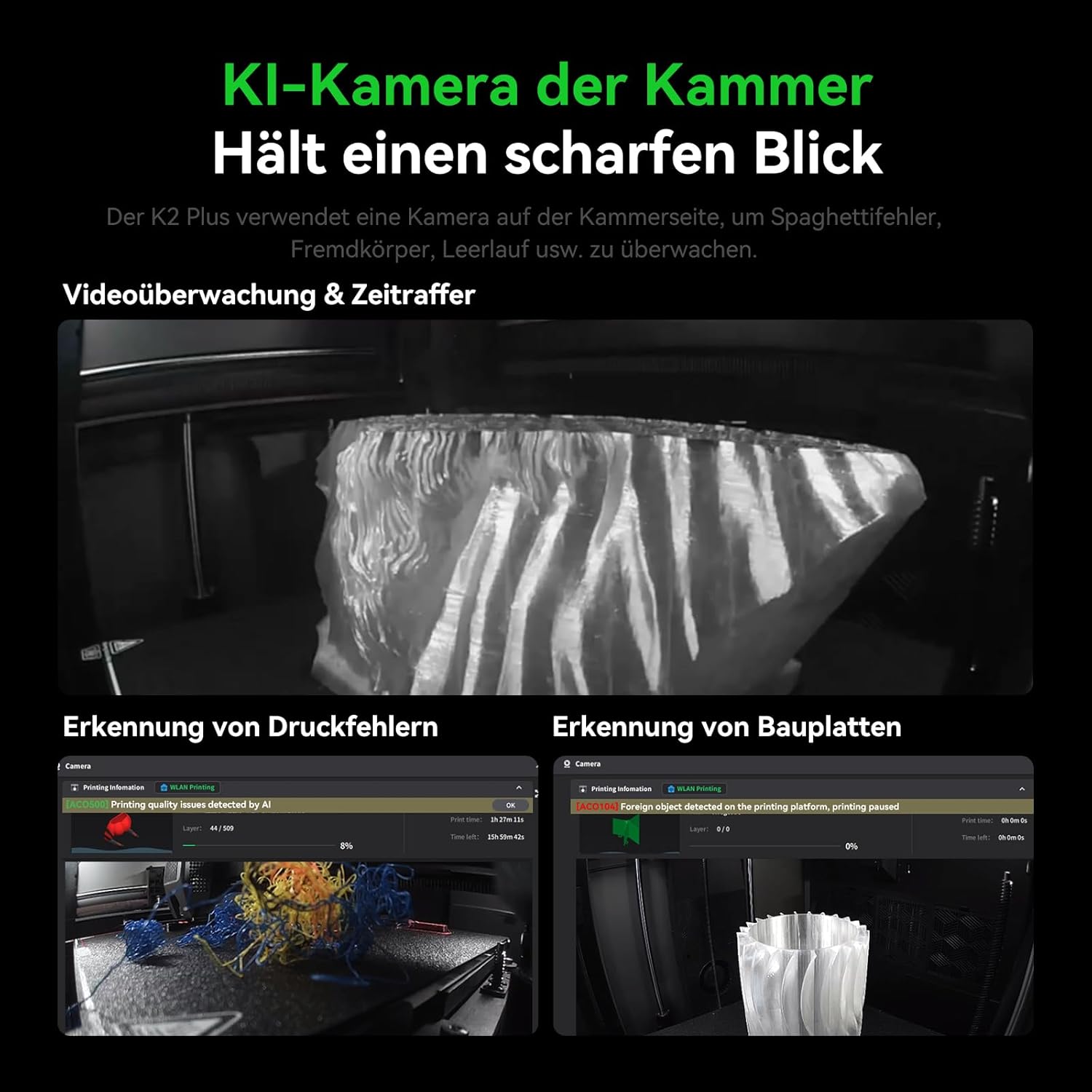 Creality K2 Plus Combo 3D-Drucker, 16-Farben Multimaterial-Druck, 350³mm XXL-Bauraum, Servo-Direktantrieb, Dual-KI-Kameras, Ultra-Leise