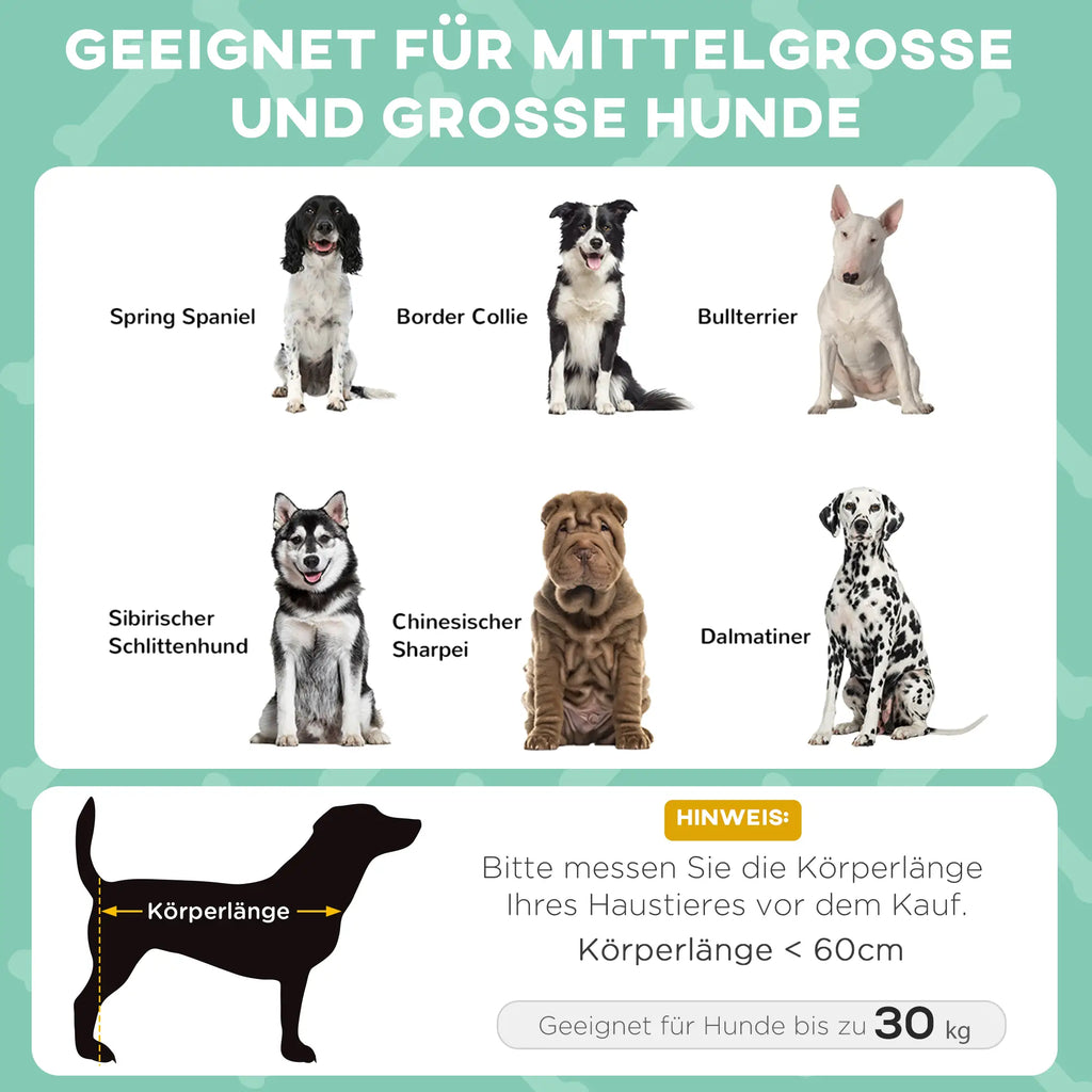 PawHut Erhöhtes Hundebett Outdoor mit Dach – Hellgrau, atmungsaktiv